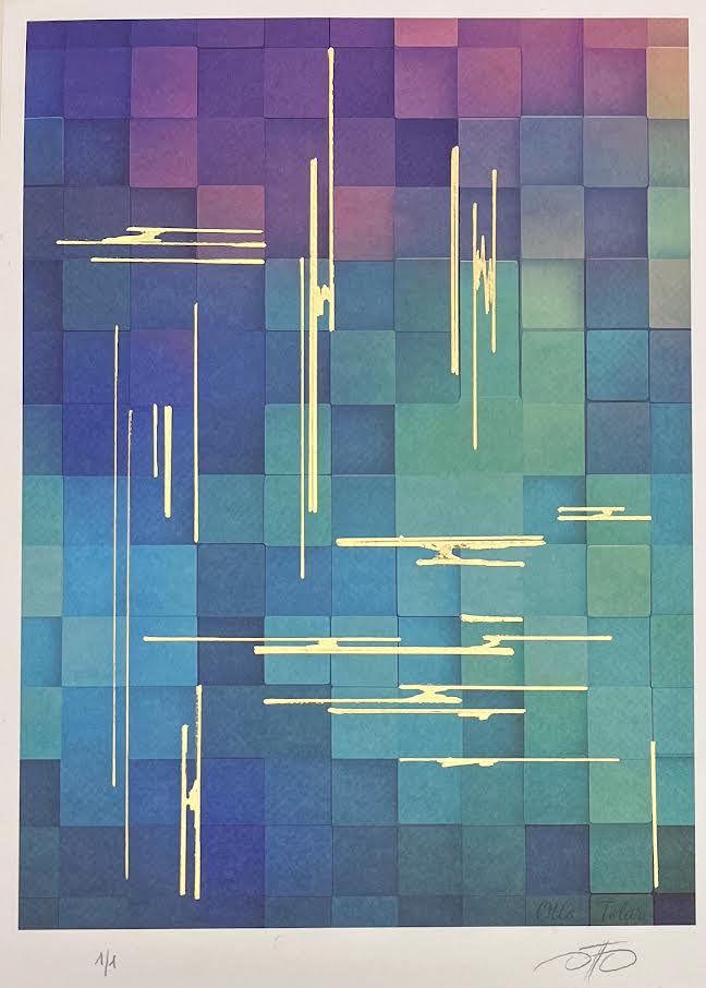 Otto Tolar - Krychle - Original 1/1 - Golden Lines