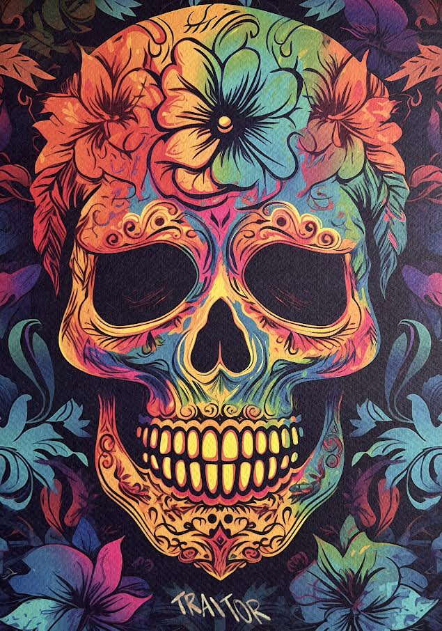 Traitor - Floral Skull - 12/20