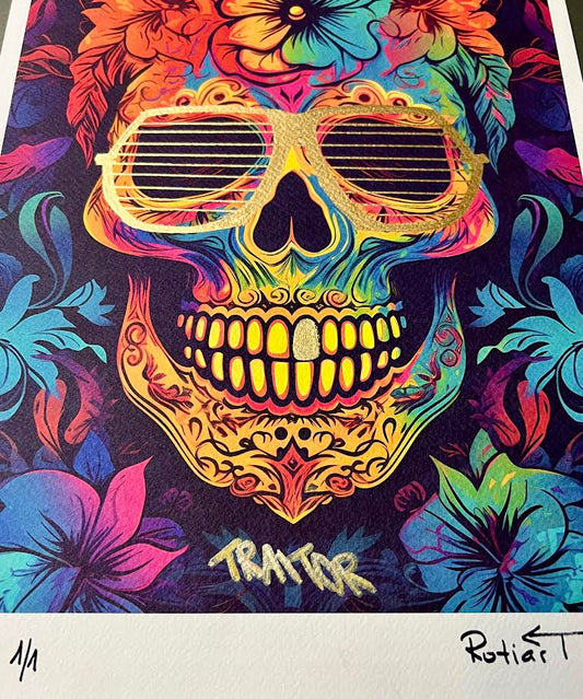 Traitor - Floral Skull (Special) 1/1- Golden Frames