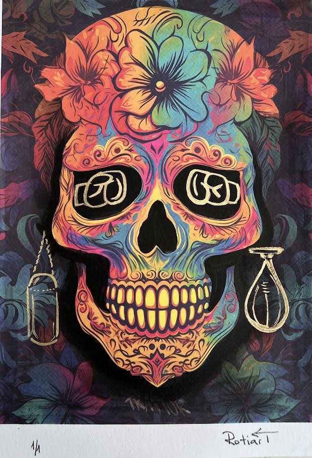 Traitor - Floral Skull (Special) 1/1 - Boxer Earrings