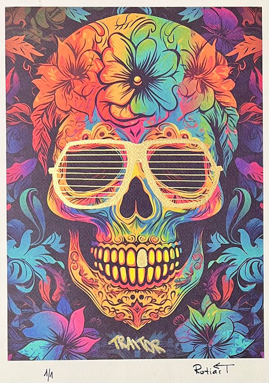 Traitor - Floral Skull (Special) 1/1- Golden Frames